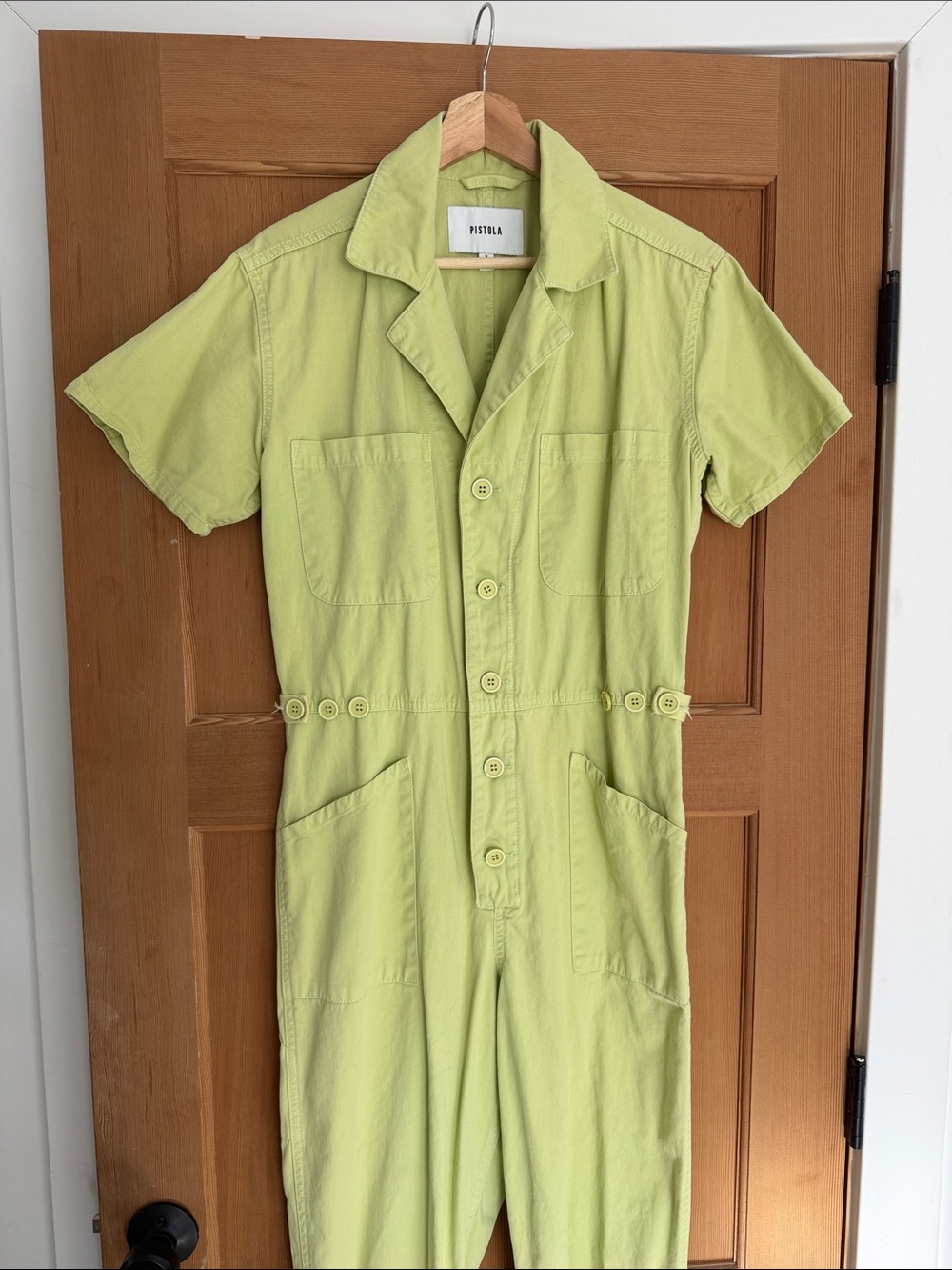 pistola Lime Green Short-Sleeve Jumpsuit